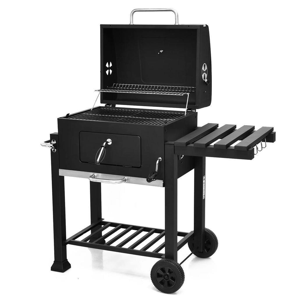 Portable Charcoal Grill with Wheels & Side Table U8534