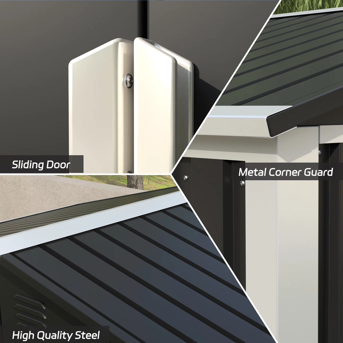 Metal Outdoor Storage Shed with Sliding Door Q494