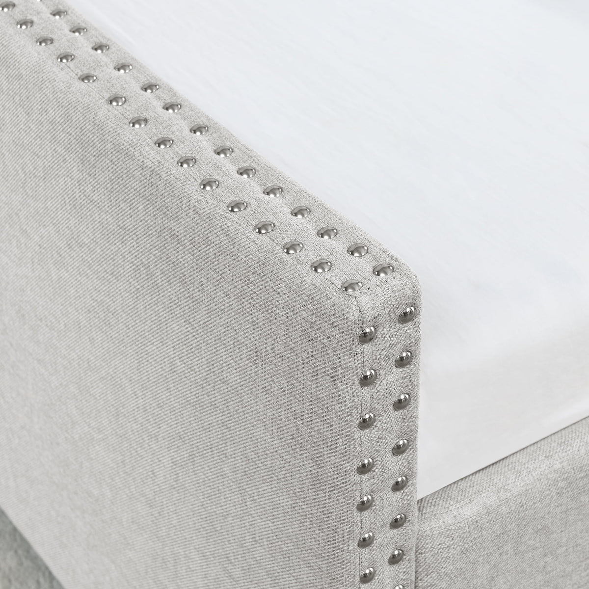 Beige Queen Size Upholstered Daybed with Drawers P327