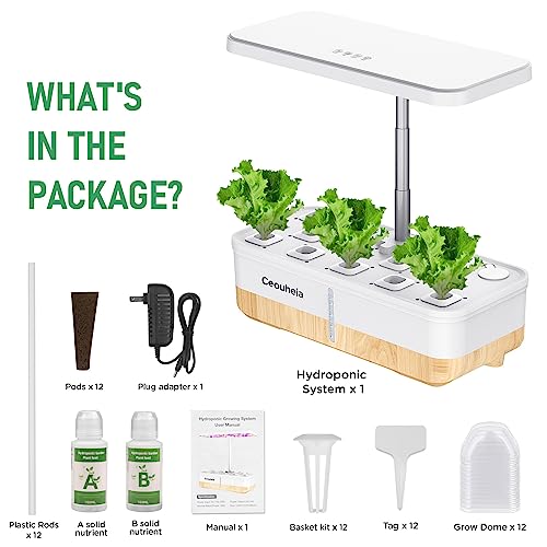 12Pods Indoor Hydroponic Growing System with LED Grow Light E5630