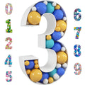 3 Pre-Cut Cardboard Light Up Mosaic Number Balloon Kit U515994