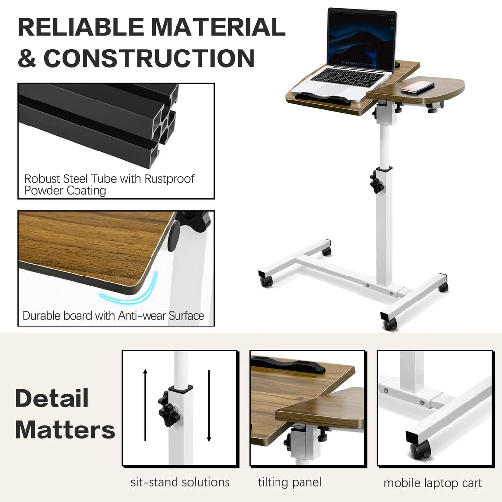 Overbed Table with Wheels, Height Adjustable Q296