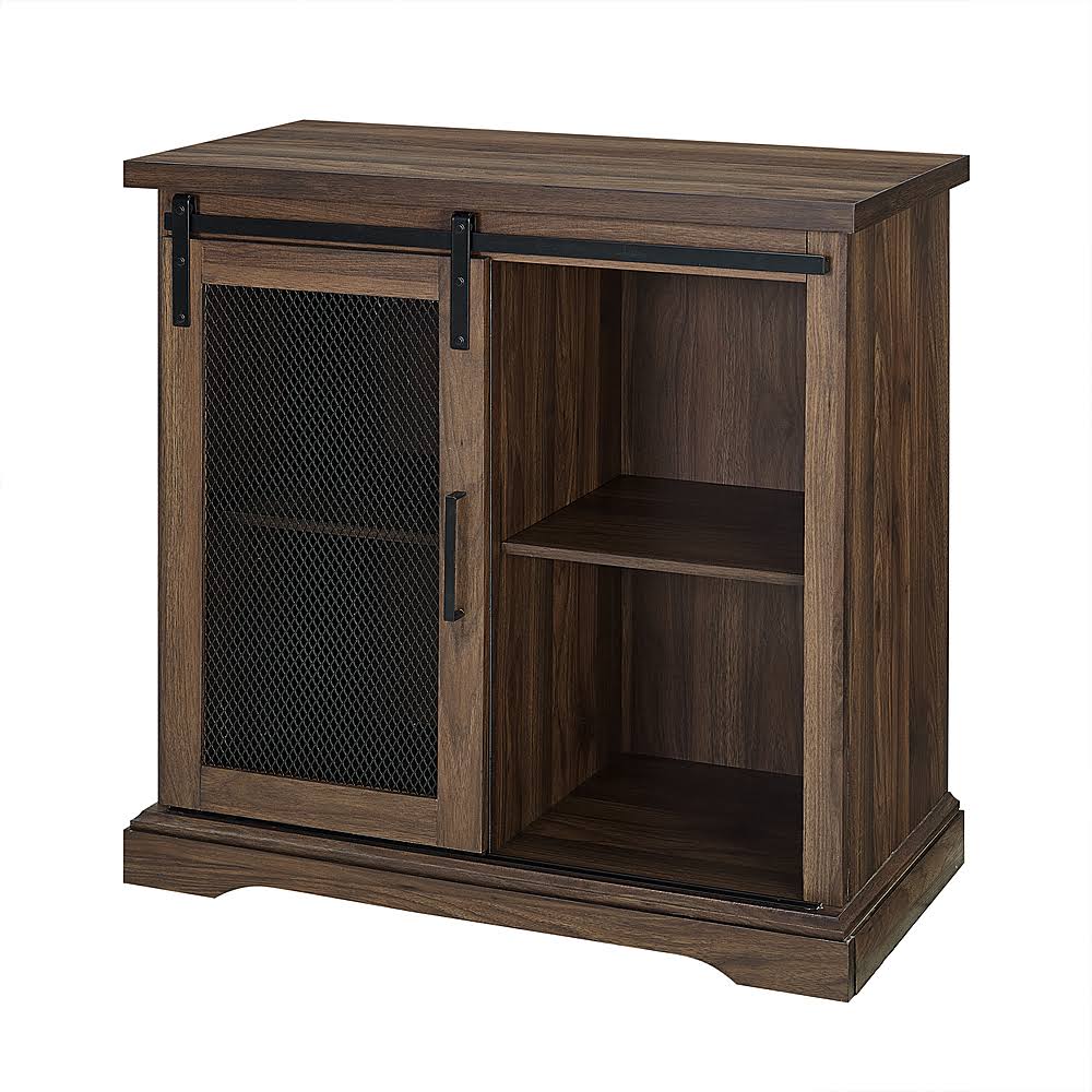 Dark Walnut Sliding Metal Mesh Door Buffet Cabinet Z82500