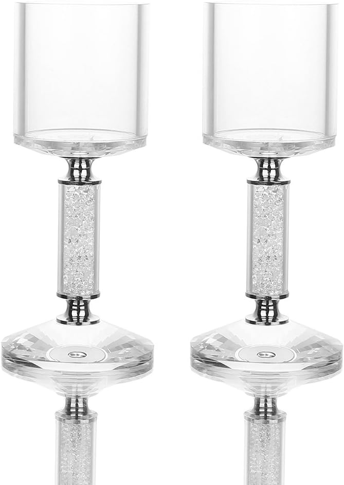 Set of 2 Crystal Candle Holders T183