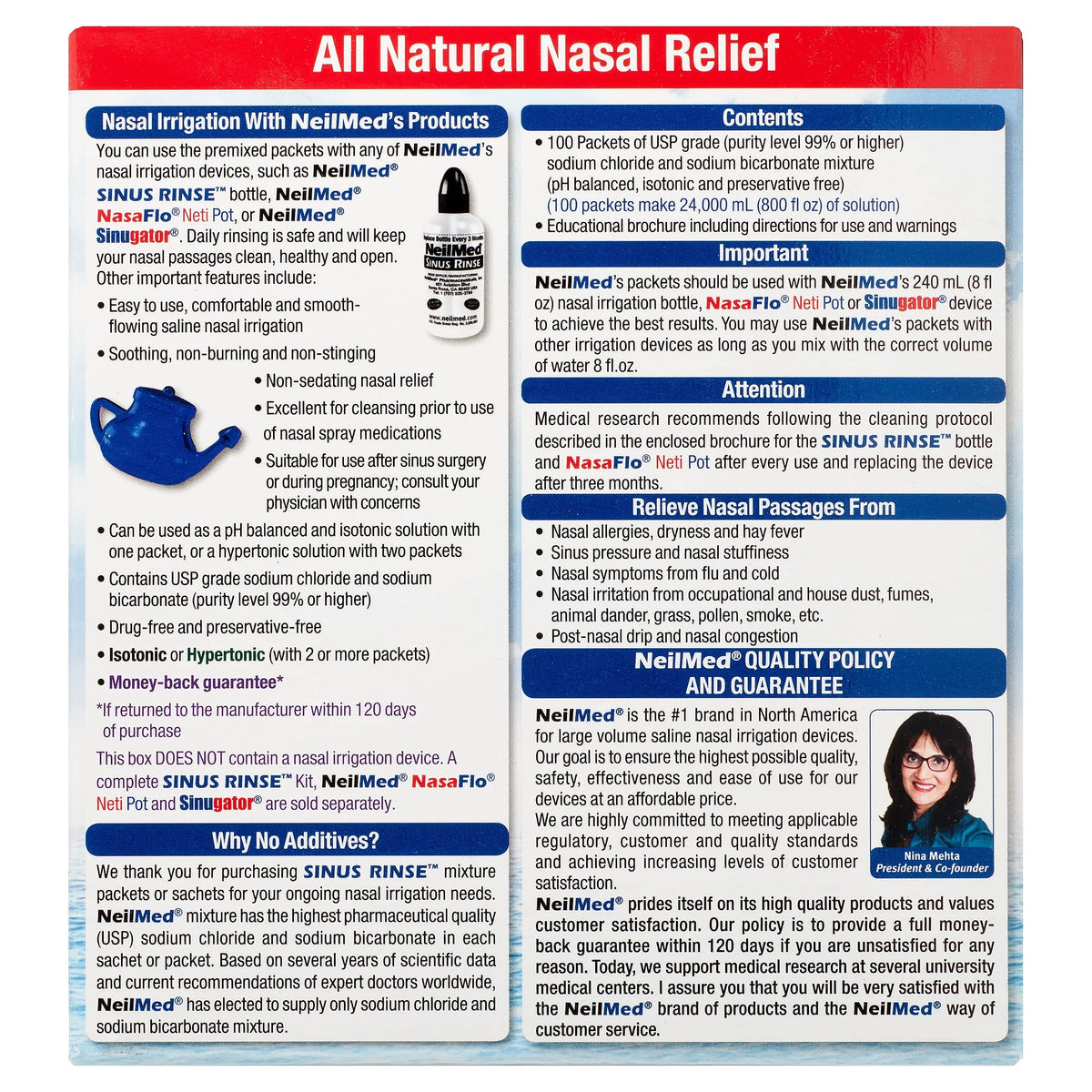 All Natural Sinus Rinse Packets, 50 Count N5601
