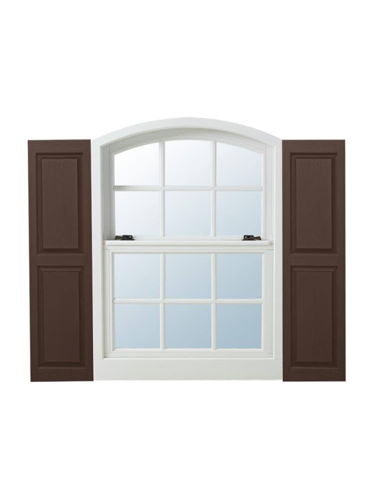 2-Pack Brown Raised Panel Vinyl Exterior Shutters M615074