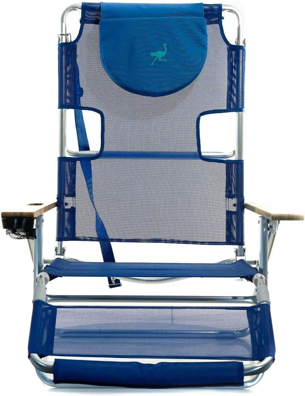 Blue Lightweight Outdoor Beach Lounge Chair with Footrest E99399