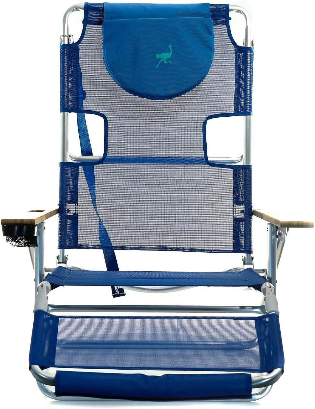 Blue Lightweight Outdoor Beach Lounge Chair with Footrest E99399