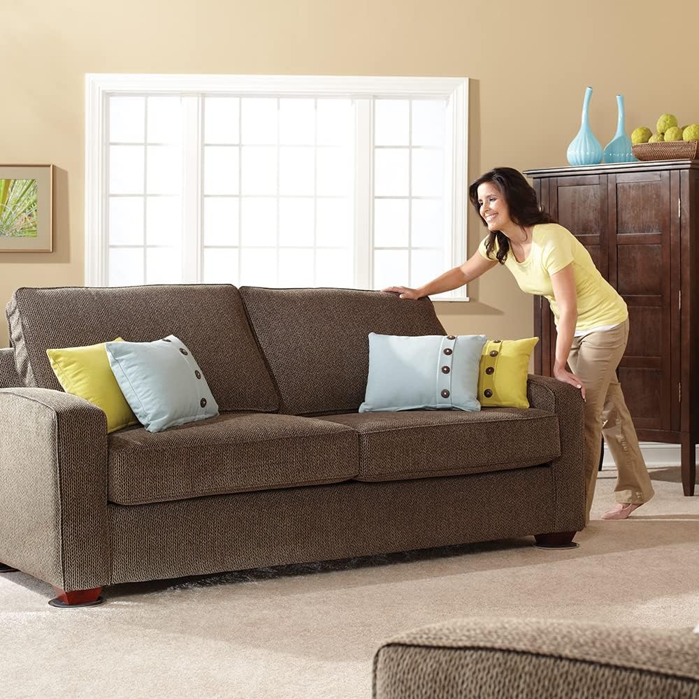 3 1/2" & 7" Round Reusable Furniture Sliders for Carpet, Beige (8 Pack) M9434