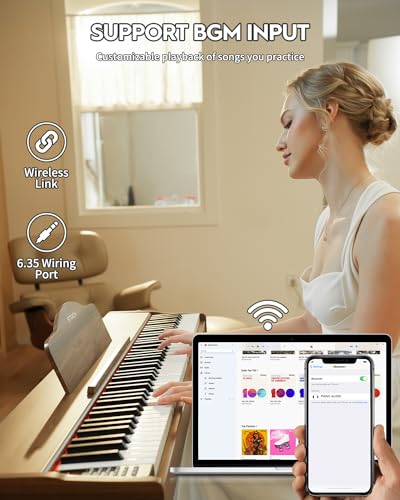 88 Keys Hammer-Action Weighted Digital Piano with Stand S944857
