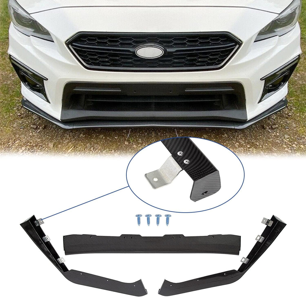 Carbon Fiber Look Front Bumper Lip Spoiler Splitter Side Body Kit U651