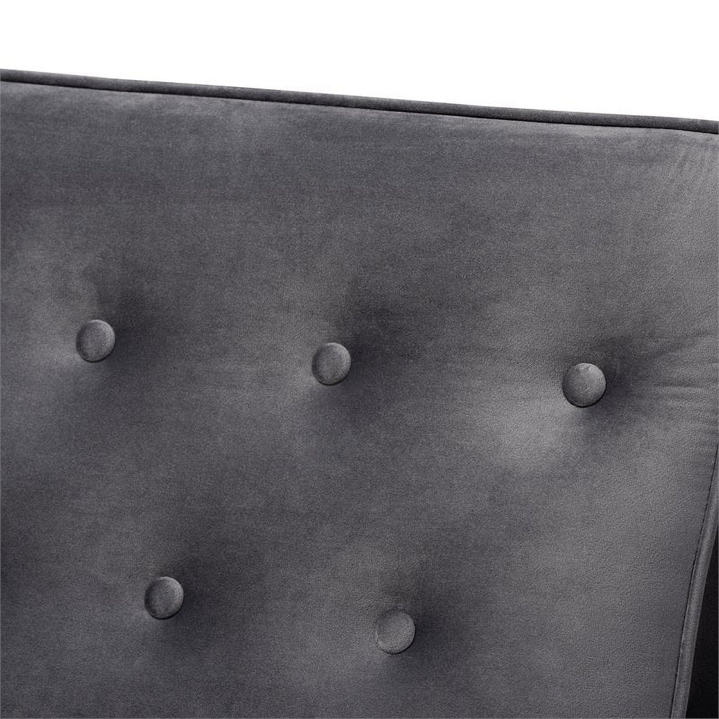 Grey Velvet Upholstered Wood Lounge Chair C1203