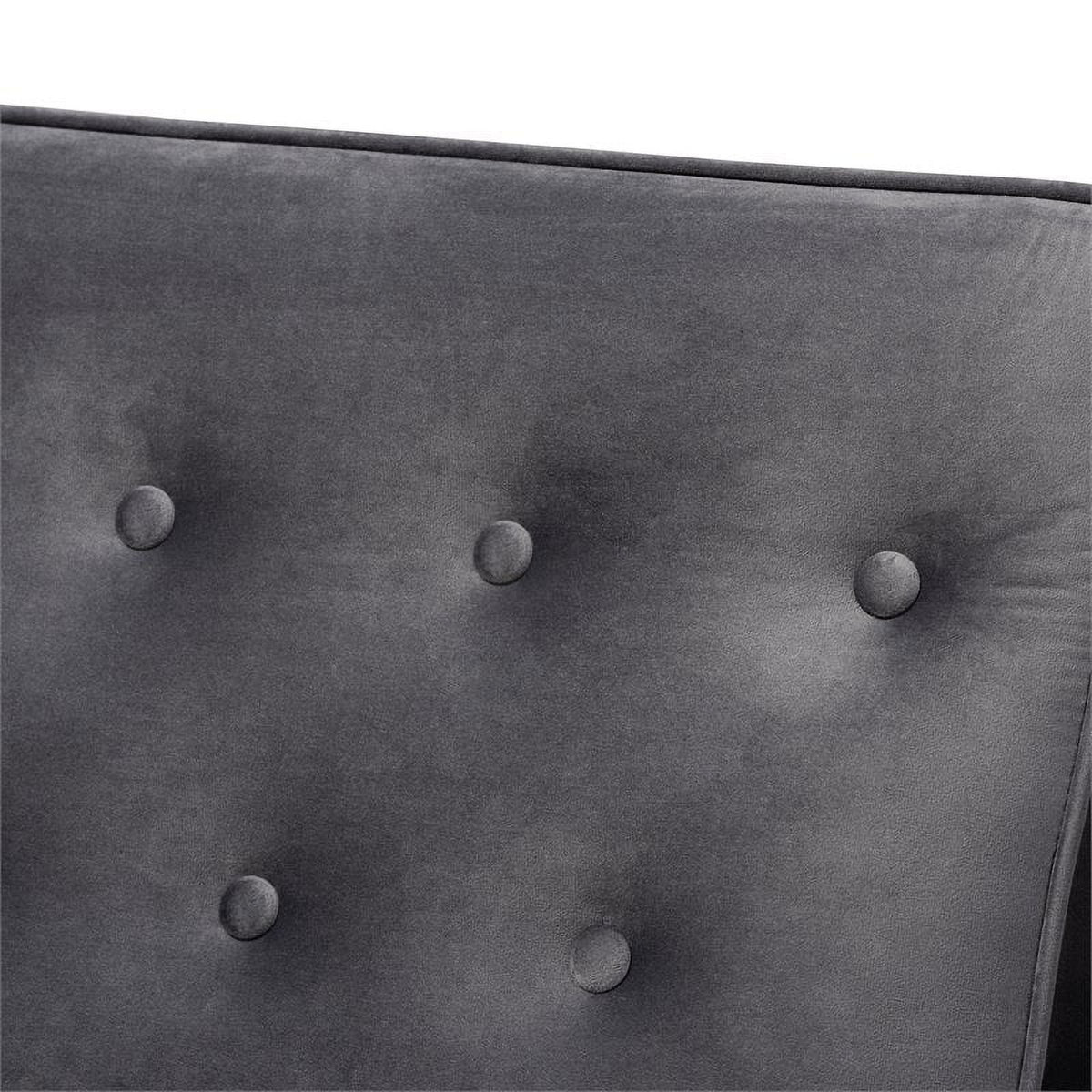 Grey Velvet Upholstered Wood Lounge Chair C1203