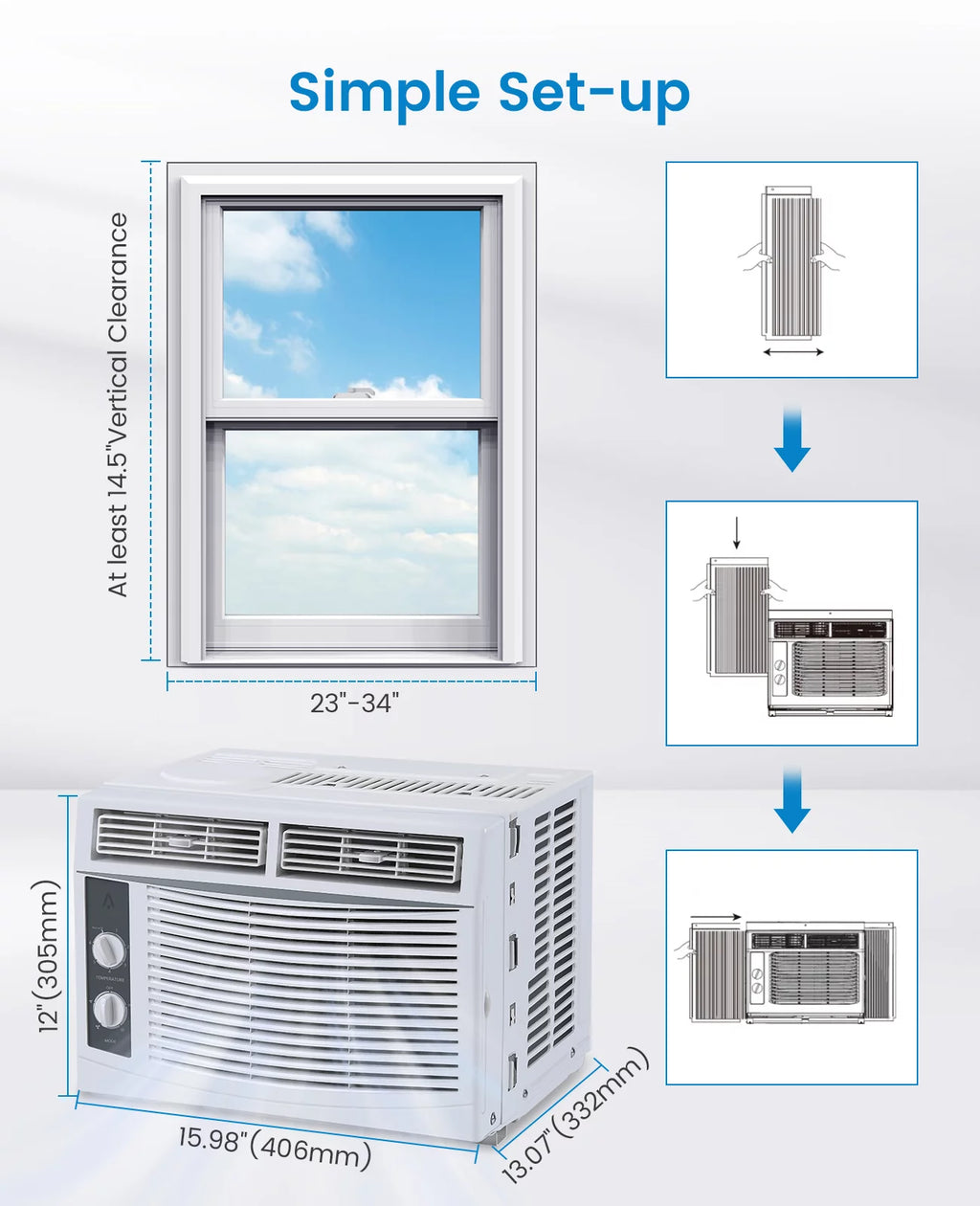 5000 BTU Window Air Conditioner with Reusable Filter P982386
