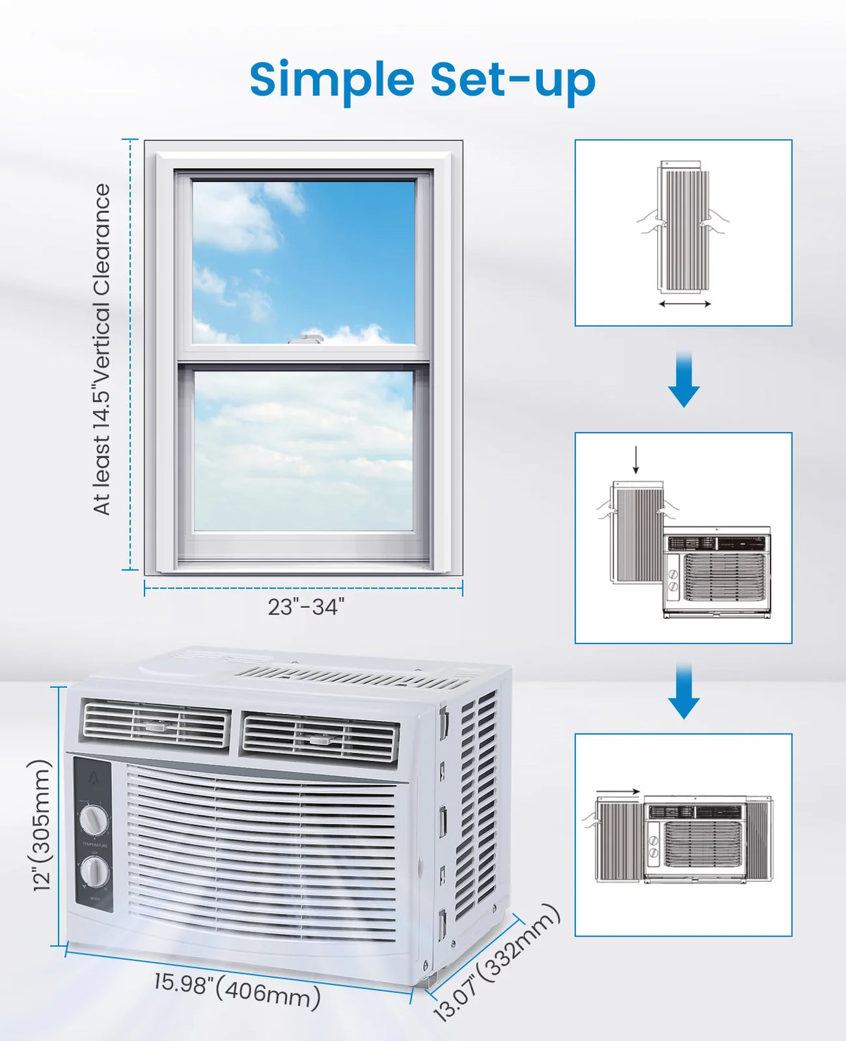 5000 BTU Window Air Conditioner with Reusable Filter P982386