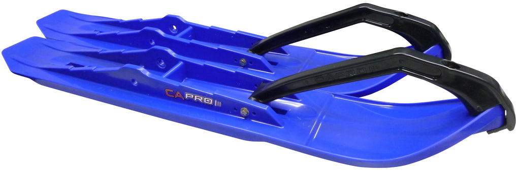 Blue XCS Snowmobile Skis with 4" Round Bars Complete Kit U210