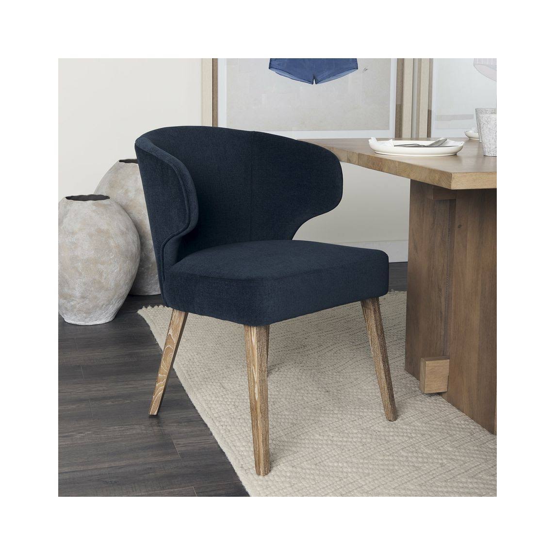 Navy Fabric Wingback Dining Chair Z134992