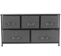 5 Drawer Fabric Storage Dresser with Wood Top V14153