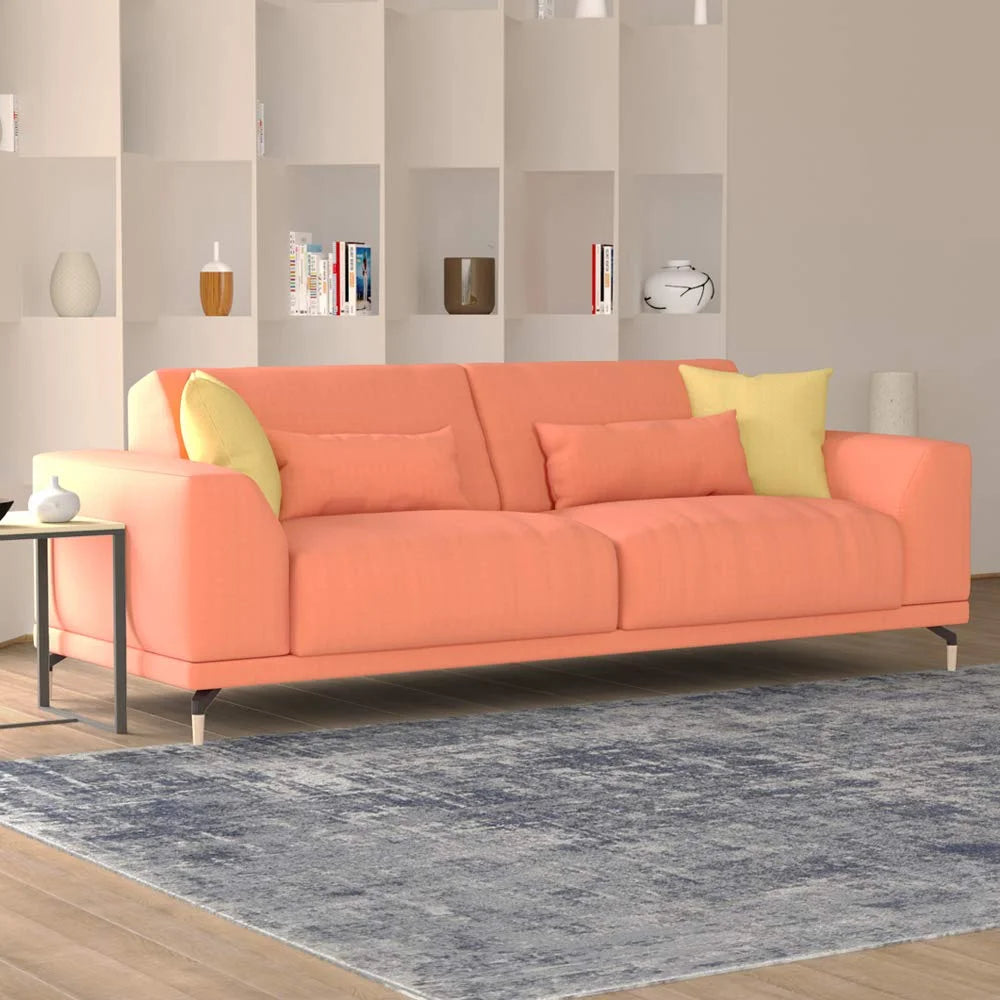 Modern Sofa with 4 Pillow Set and Pouf Ottoman L744