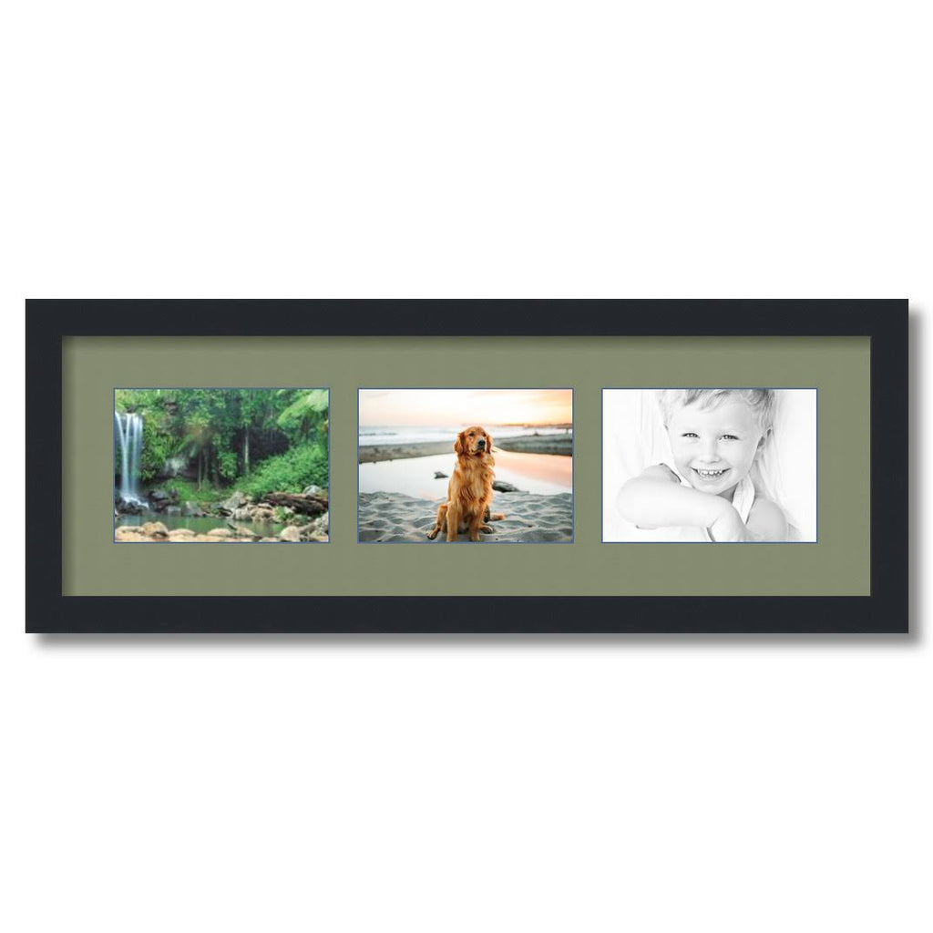 Satin Black Collage Picture Frame with 3 Openings for 5x7 Photos V236768
