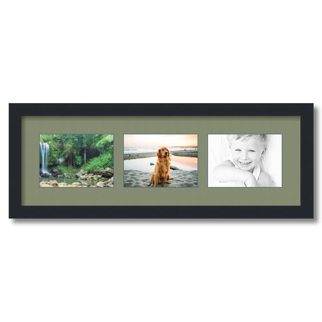 Satin Black Collage Picture Frame with 3 Openings for 5x7 Photos V236768