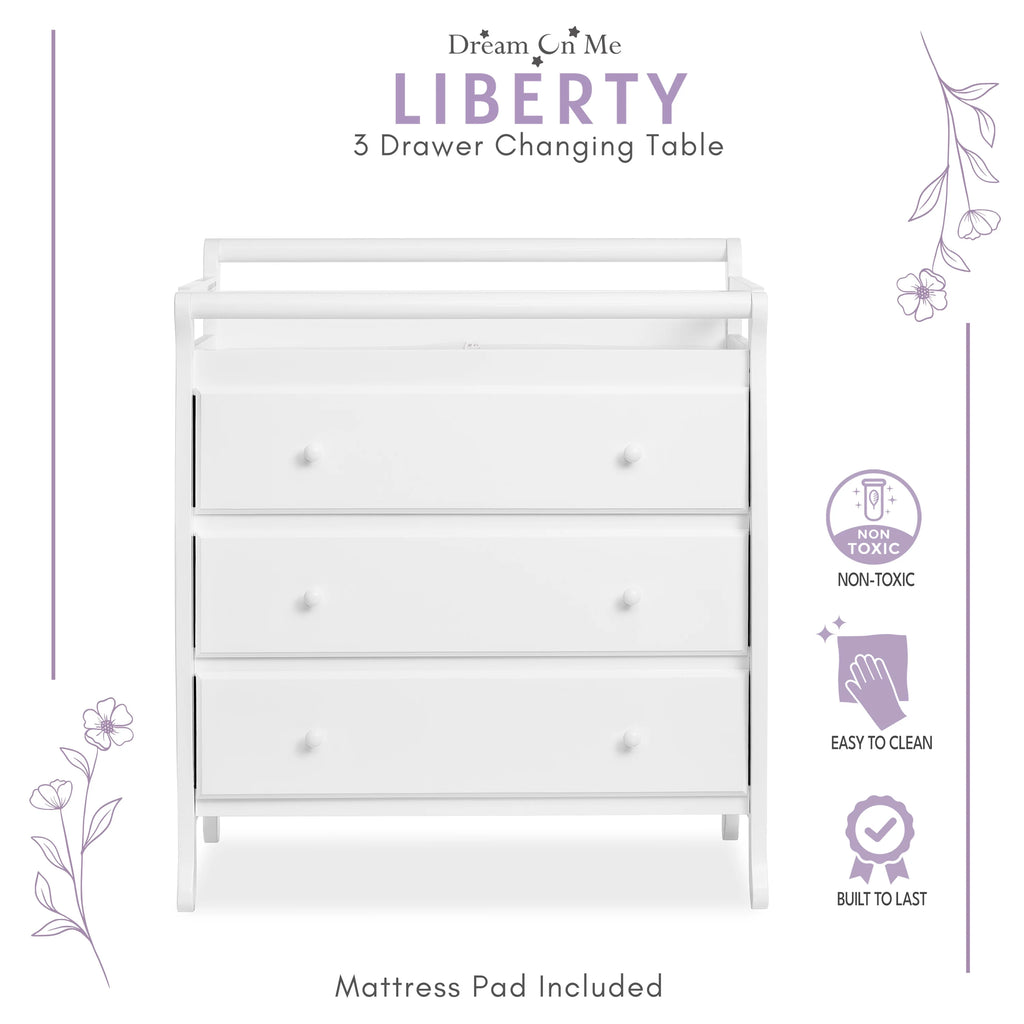 White 3 Drawer Changing Table A282778
