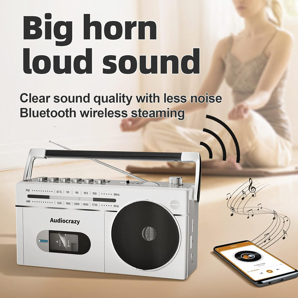 Portable Cassette Player Recorder AM FM Radio Boombox with Speaker T7431