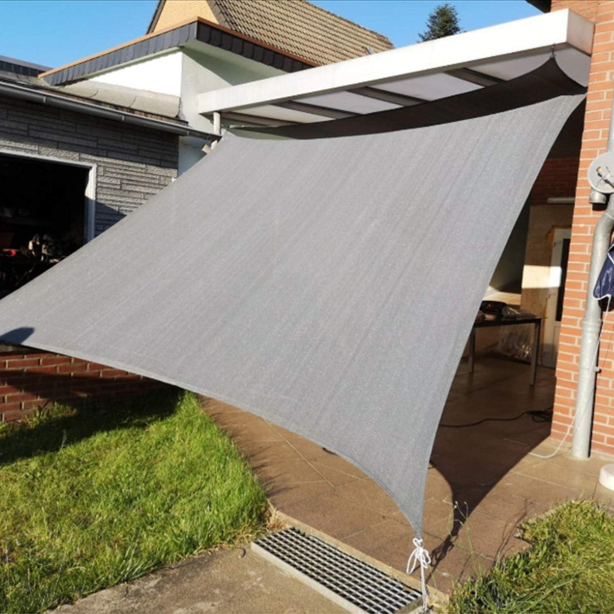 12'x16' Sand Rectangle Shade Sail UV Block Canopy A933