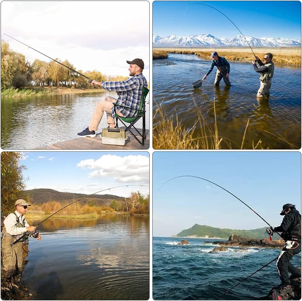 Telescopic Fishing Rod Combos with Spinning Reels and Carrier Bag W800