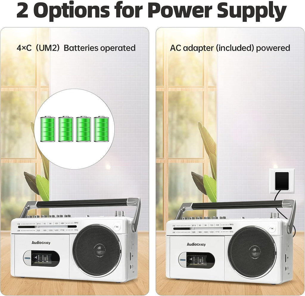 Portable Cassette Player Recorder AM FM Radio Boombox with Speaker T7431