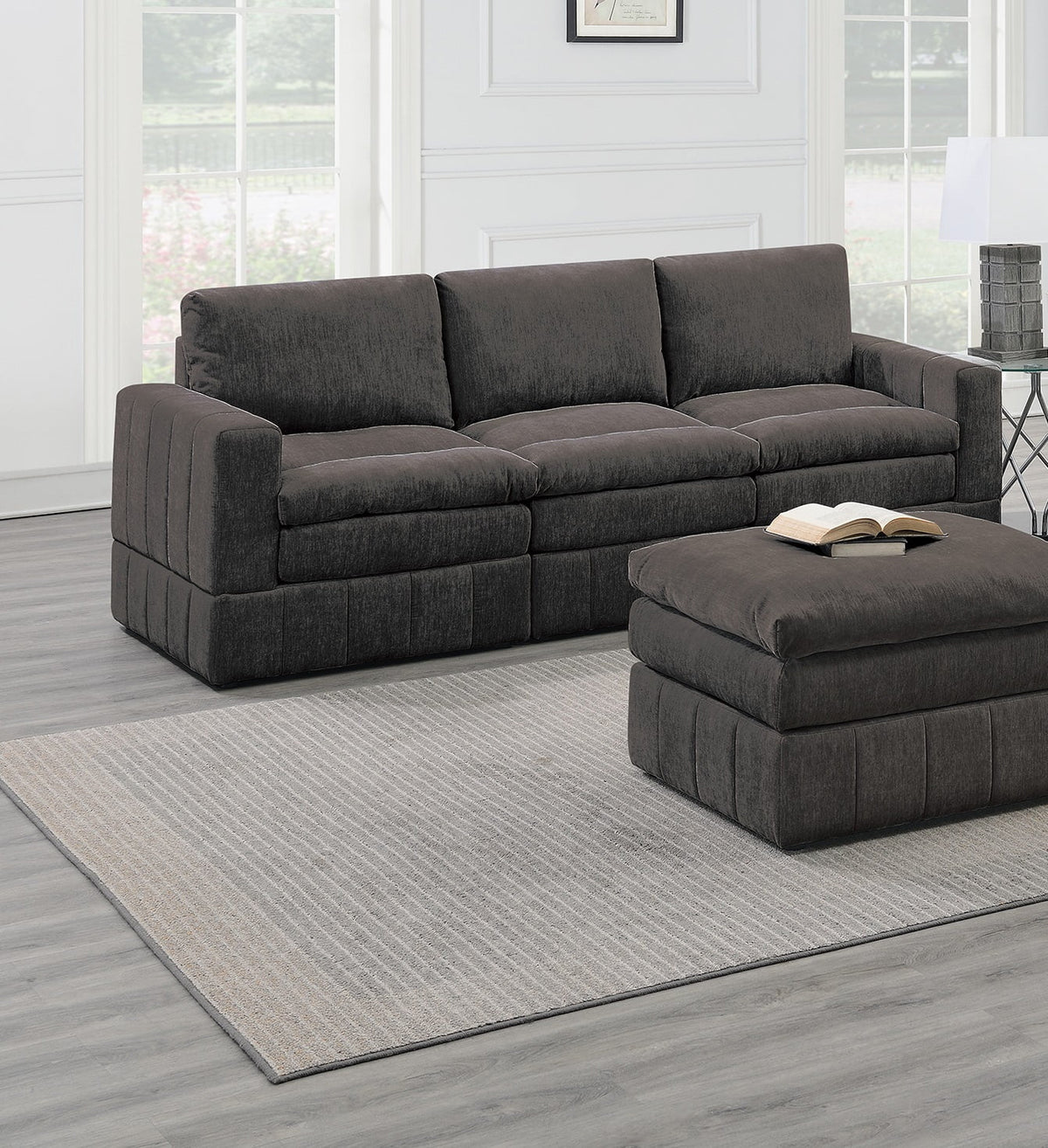 6Pc Modular Sectional Set with Ottoman R39476