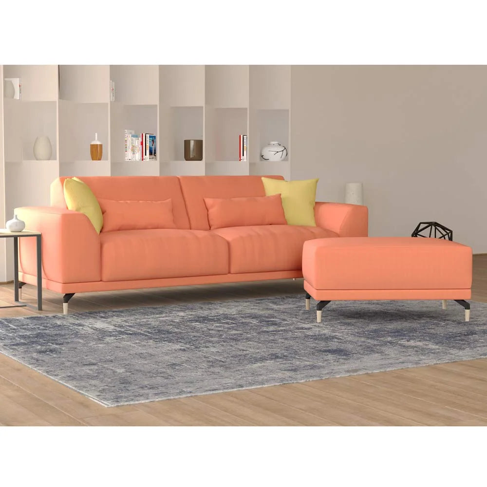 Modern Sofa with 4 Pillow Set and Pouf Ottoman L744