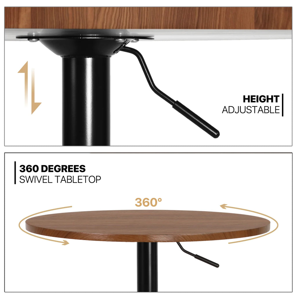 3 Pieces Bar Table and Chair Set Brown K670