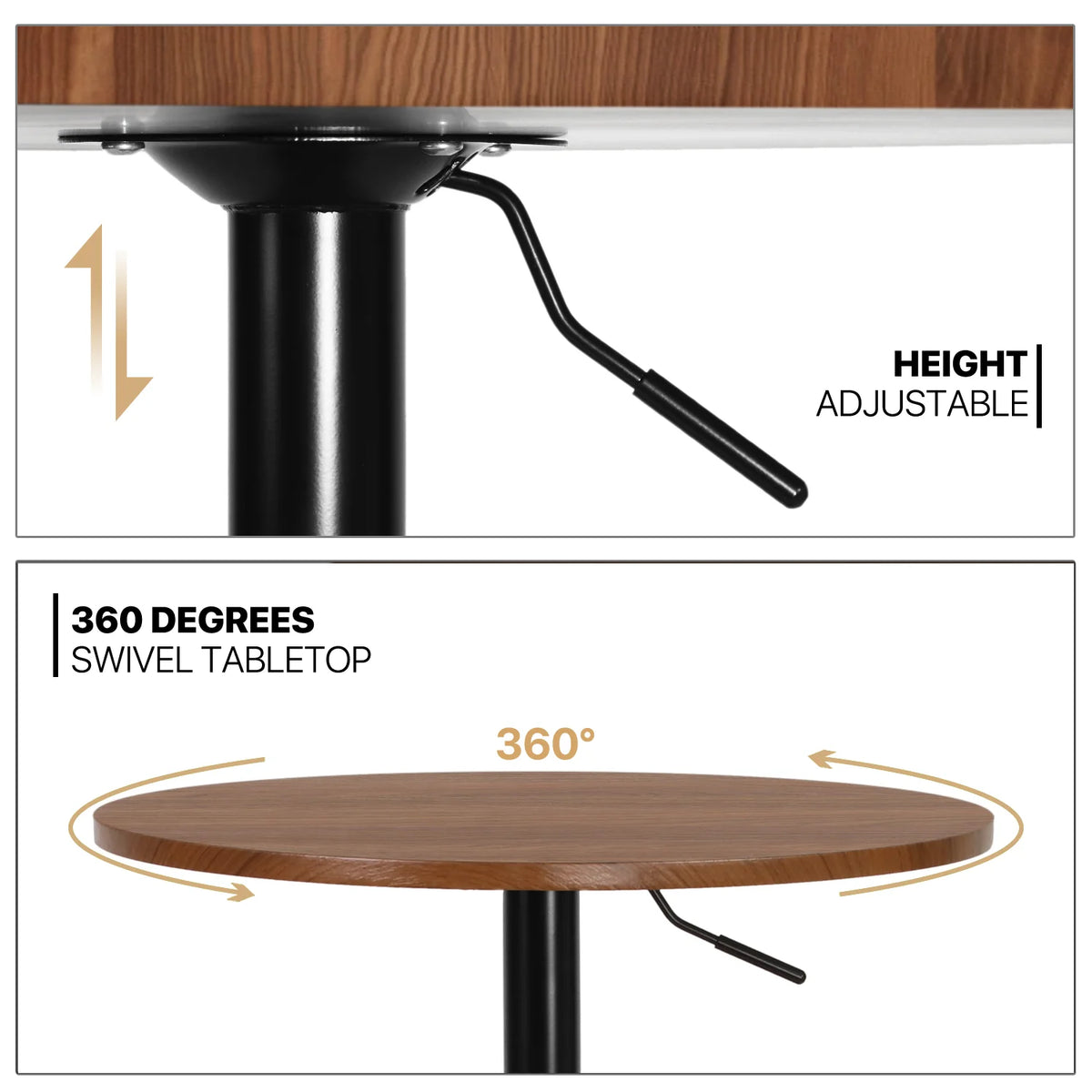 3 Pieces Bar Table and Chair Set Brown K670