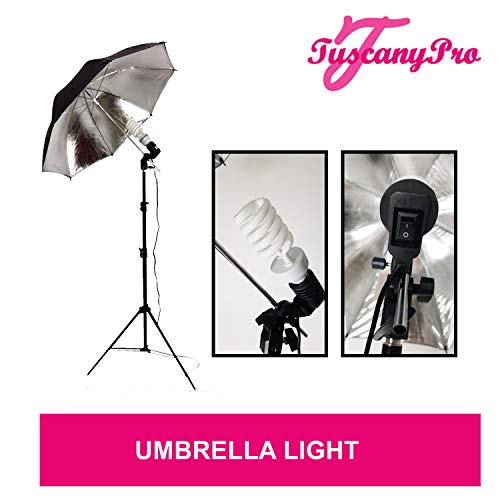Portable Heavy-Duty Makeup Artist Chair with Umbrella Light Kit P387