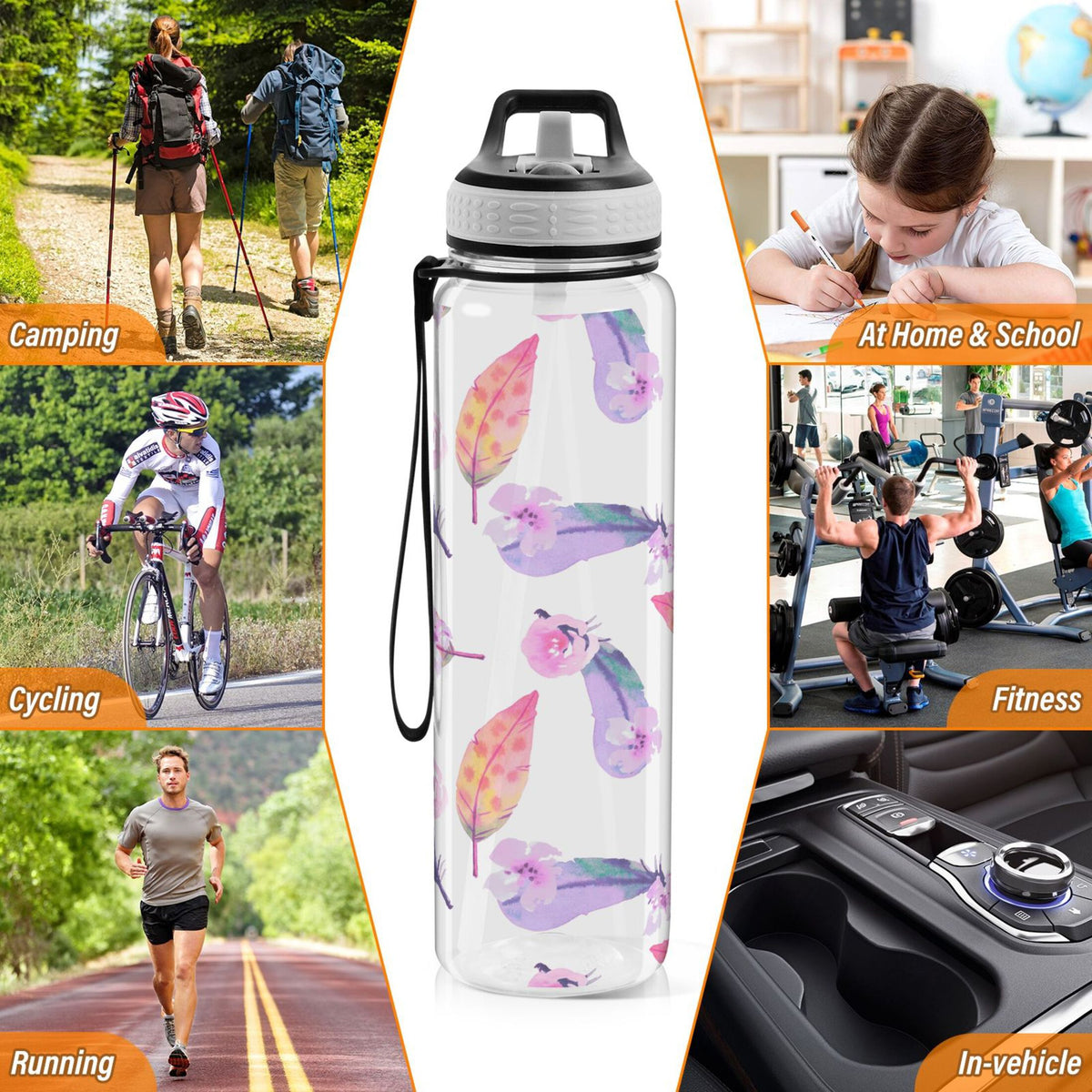 32oz Tritan Leakproof Water Bottle with Straw B711540