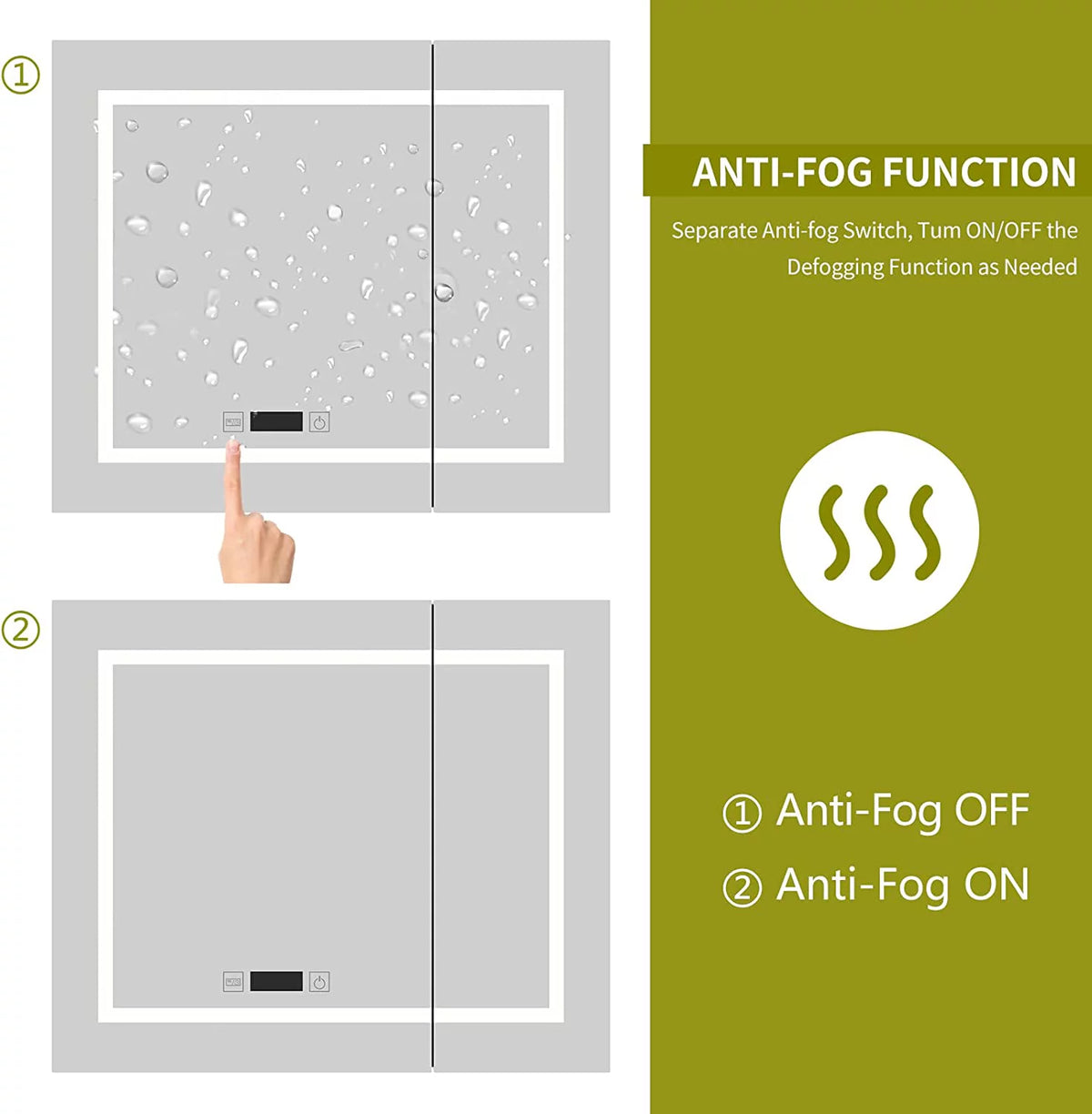 White LED Bathroom Mirror Cabinet K1487