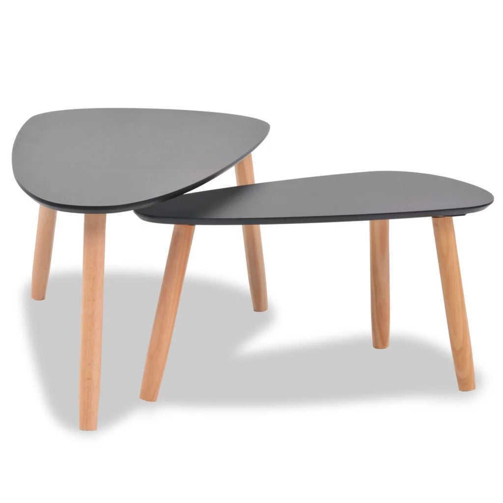 2 Piece Black High Gloss Coffee Table Set Z276294
