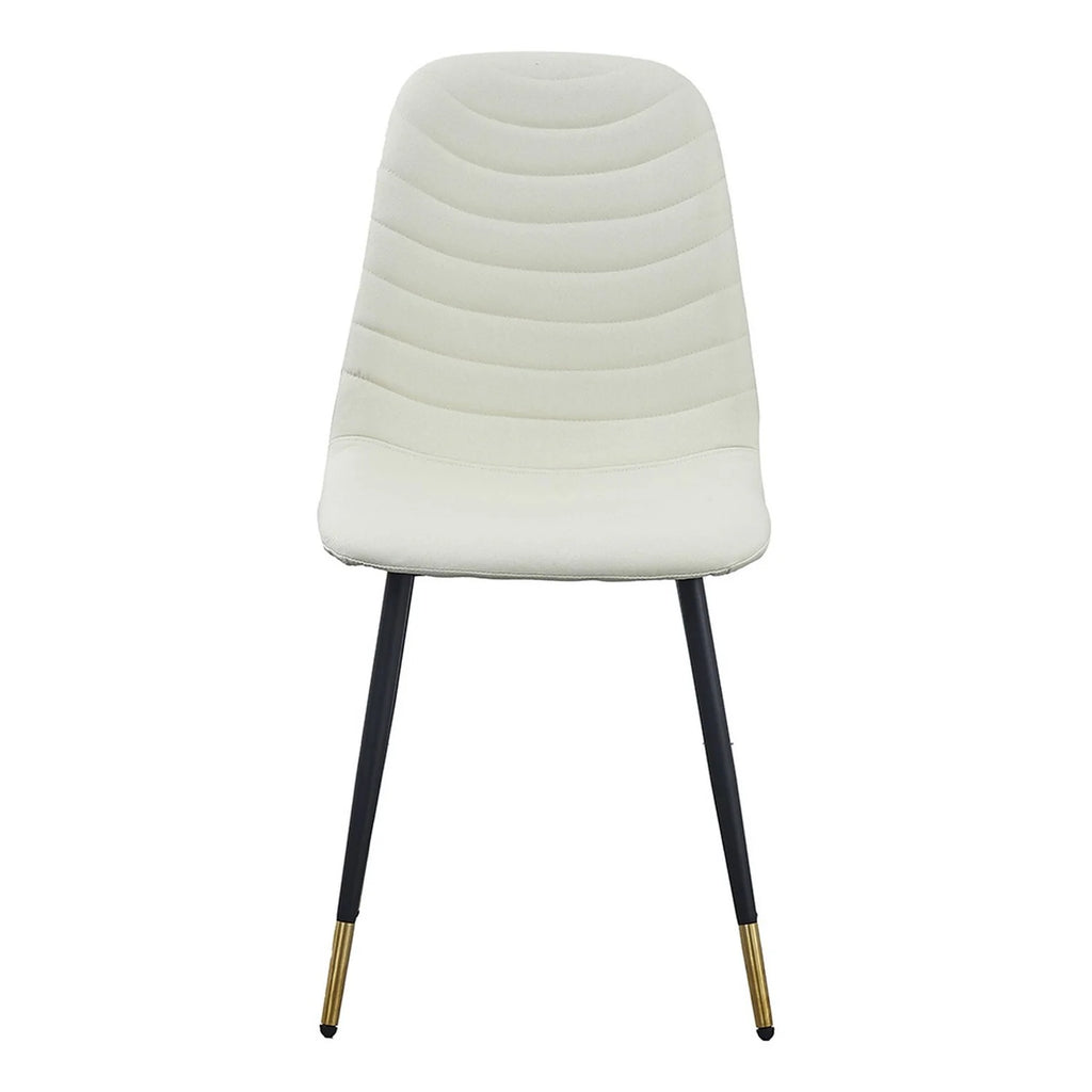 White Velvet Tufted Dining Chairs Set of 4 R6615