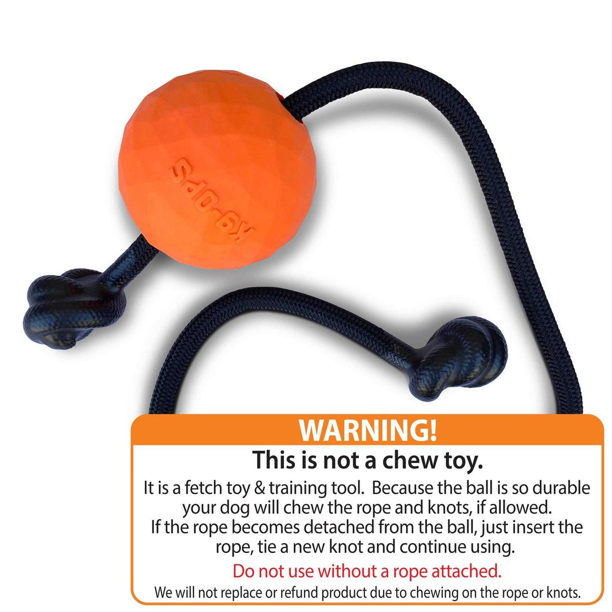 Solid Rubber Dog Ball on a Rope Tug Toy X662