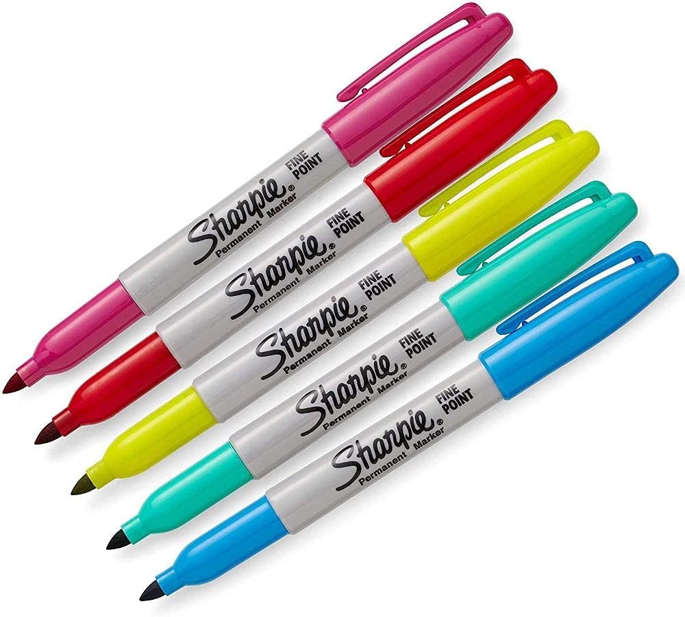 Fine Point Assorted Permanent Markers, 5 Pack U512238