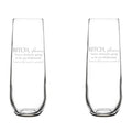 Set of 2 Stemless Glass Champagne Flutes 8.5 oz Q6878