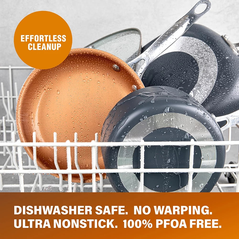 32 Pcs Nonstick Cookware Bakeware Food Storage Set Red Z709359