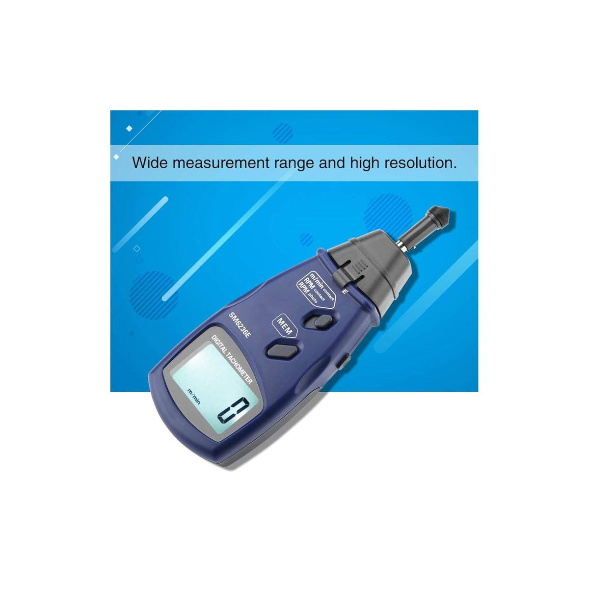 Digital Tachometer LCD Rotation Speed Meter Pack of 2 W3710