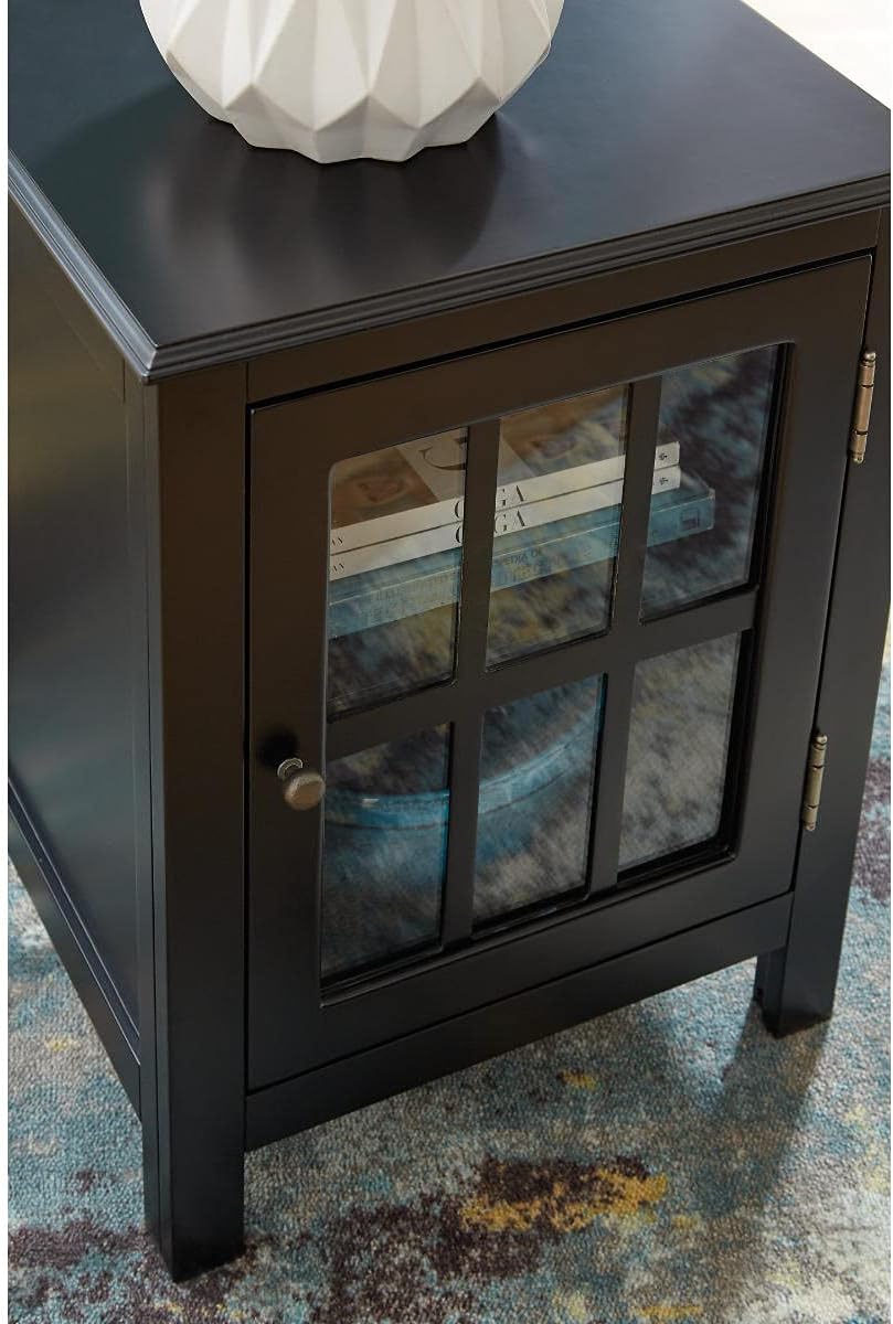 Black Modern Farmhouse Accent Cabinet End Table M3020