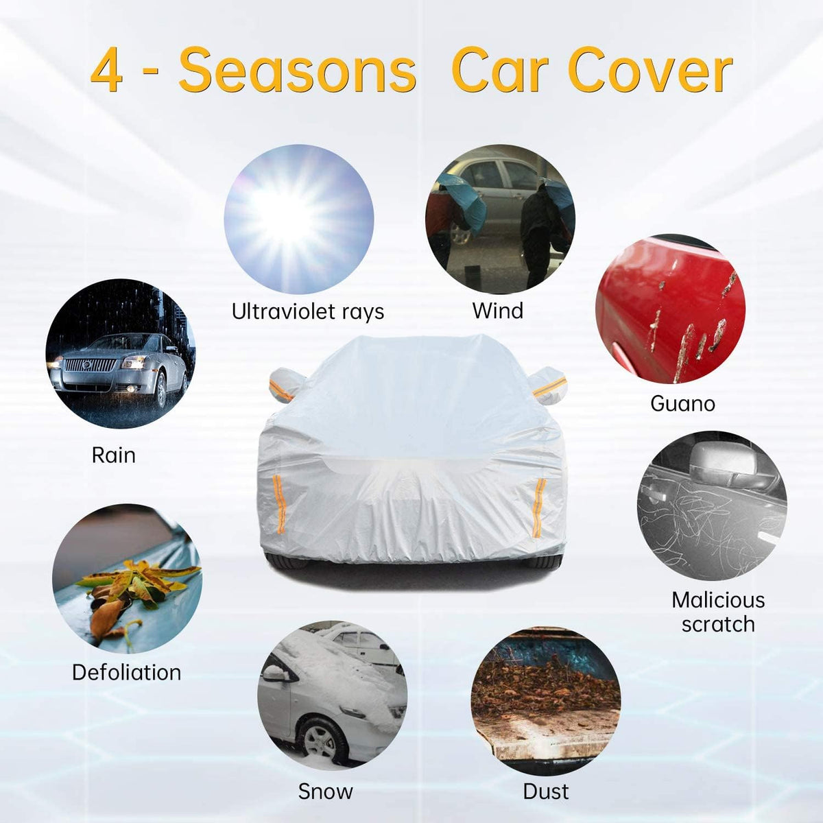 6 Layers SUV Car Cover Waterproof with Zipper Cotton X40822