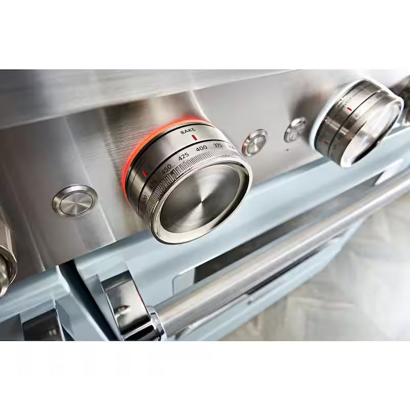 48 in. Double Oven Dual Fuel Range with Self-Cleaning and True Convection in Misty Blue J403096