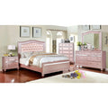 Rose Gold Queen Size Bed 6pc Set Solid Wood L3637