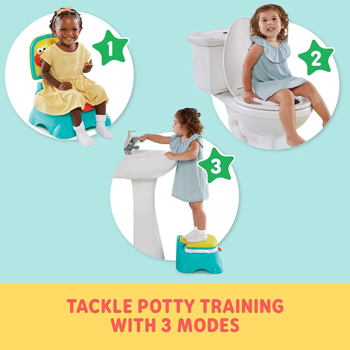 Blue 3-in-1 Potty Chair Toilet Trainer Step Stool C59384