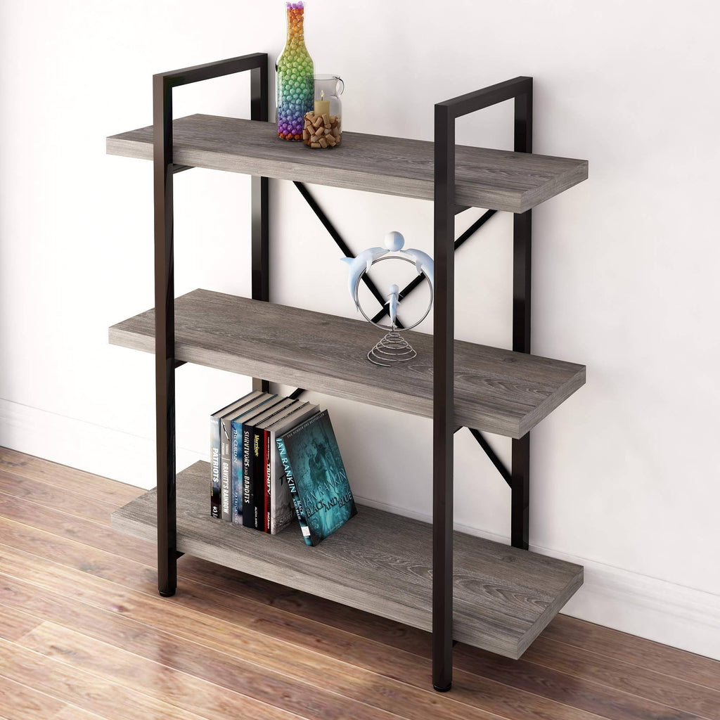 3-Tier Metal and Wood Bookshelf L858